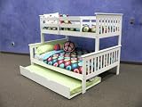 Bunk Bed Twin over Full Mission Style with Trundle in White
