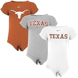 Nike Texas Longhorns Infant Focal Orange, Ash & White 3-Pack Romper Set