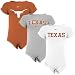 Nike Texas Longhorns Infant Focal Orange, Ash & White 3-Pack Romper Set