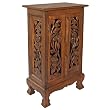 EXP Handmade Asian Furniture - 32" Vintage Roses Storage Cabinet / End Table - Rich Dark Finish