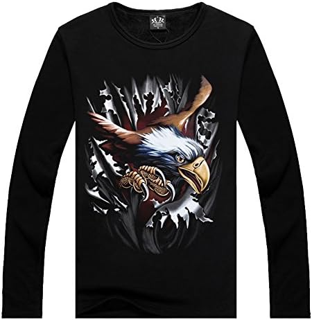 Flying Eagle Crewneck Sweatshirts for Men Personalized Fleece Pullover Shirts M