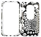 HTC Evo 3D Swirling Multi Skulls Hard Case/Cover/Faceplate/Snap On/Housing/ ....