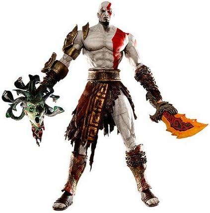 Aluckyday God of War Kratos in Golden Fleece Armor with Medusa Head PVC Action Figure Collection Model Toy 7.5 by NBA Figurine toy
