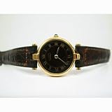 Vintage/Antique watch: Pre-owned Women's Cartier Watch Vermeil Brown Dial Swiss Quartz Movement Ref: 18 048560 1980's
