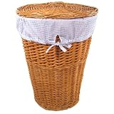 Badger Basket Rattan Hamper With Lid & Drawstring Liner -16