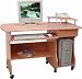 Light Wood Finished Home Computer Desk with Pullout Keyboard Platform [HR-RS-8115-LIGHT-GG]