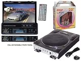 Pyle Mega DVD/Subwoofer/Installation Package for Car/Truck/SUV - PLTS77DU 7-Inch Single-DIN In-Dash Motorized TFT/LCD Touchscreen Monitor Receiver with DVD/CD/MP3/MP4/USB/SD/AM-FM/RDS + PLBASS8 8-Inch Super Slim Active Subwoofer + PLAM14 20 Ft. 8 Gauge 1000W Amplifier Hookup For Battery Head Unit and Speakers Installation Kit.