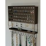 Angelynn's Contemporary Styled Accessory Angel ~ Hanging Wall Mount Multi-Purpose Pierced Earring Holder and Jewelry Organizer Storage Rack ~ Metal Jewelry Display Stand