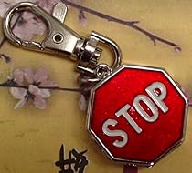 Stop Sign Watch w / Keychain Clip Pocket Watch Red