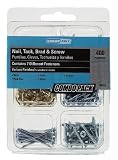 Crown Bolt 00559 400-Piece Nail Tack Brad and Wood Screw Combination Pack