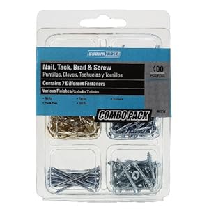 Crown Bolt 00559 400-Piece Nail Tack Brad and Wood Screw Combination Pack