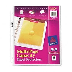 Avery Diamond Clear Multi-Page Capacity Sheet Protectors, Acid Free, Pack of 25 (74171)