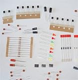 Electronic Component Selection - Transistors Diodes Capacitors LEDs ICs Battery Clip - 76 Piece Minikit