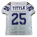 Y.A. Tittle Signed LSU Tigers White Jersey - Autographed College Jerseys