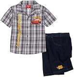 Kids With Character Boys 2-7 Two Piece Cars Plaid Set