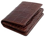 DataSafe RFID Shielding Italian Leather Croc Embossed Mid-Flap Credit Card Wallet