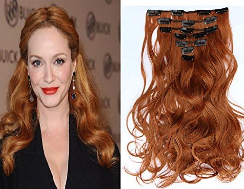 Beauty Wig World 20" Curly Full Head Kanekalon Futura Heat Resistance Hair Extensions Clip on in Hairpieces 7pcs 130g