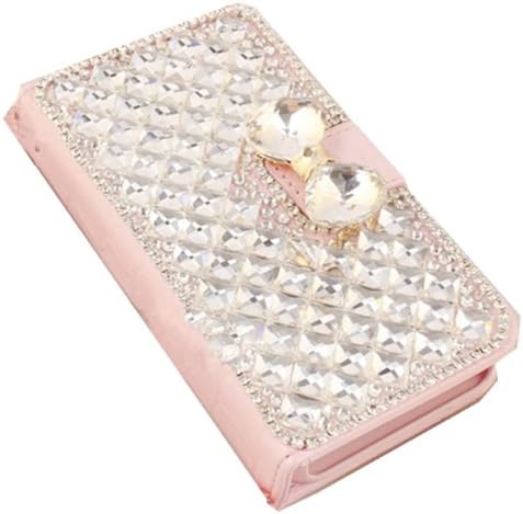 EVTECH(TM) Crocodile Series Luxury Crystal Diamond Bling Design Pink PU Wallet Leather Cover Case for Samsung Galaxy Note II 2 N7100 I605 L900 I317 T889 T-mobile Version (100% Handcrafted)