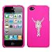 Apple At&T Verizon iPhone 4 4S 4G 16Gb And 32Gb Hard Plastic Design Pink And White Michael Jackson Rhinestone Crystal Beads Snap On Case Cover
