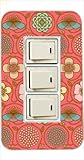 3ヶ口用 3口用 タイプ コンセント スイッチ カバー ジャケット ca882-1 花柄 アジアン カスタムカバー 交換用 3穴用 2穴用
