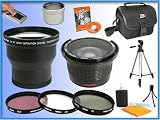 Professional 3x Telephoto & Digital Optics 0.42x Wide Angle Macro Lens PRO Accessory Kit for Canon A700 A710 A720