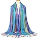 Fashion Colorful flowers Jacquard cotton pashmina Women Wrap Shawl tassels Scarves 75