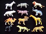 12 Toy Mini Wild Jungle & Safari Animals. Lion, Zebra, Bear, and more...IMAGE