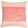 Decorative Handmade Cushion Cover / Pillow Sham With Gold Floral Design- Two Tone Pink & Beige
