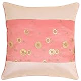 Gold Floral Pillow Sham-Pink/Beige