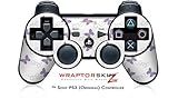 Sony PS3 Controller Skin Pastel Butterflies Purple on White
