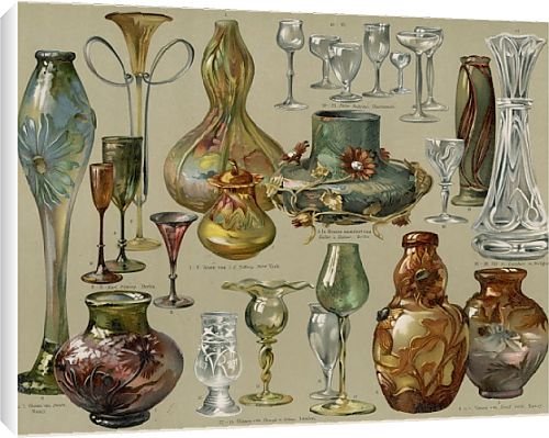 Canvas Prints of Art Nouveau Glassware from Mary Evans