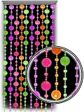 Beaded Curtain ~ Blacklight Reactive ~ Multi-Color Polka Dot Door Beads ~ Fits Standard Door Ways