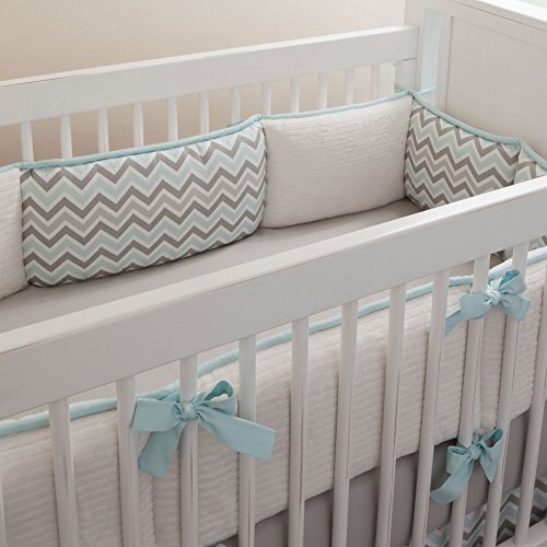 teal crib bumper