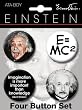 Albert Einstein 4 Piece Button Set