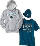 NHL Youth San Jose Sharks Uncuffed Hat, Hoody & Tee 3-Pack Set - R58Exmrr (Multi, Large)