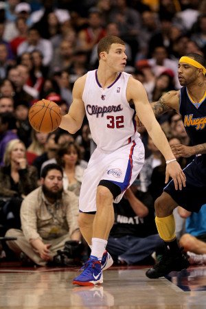 Denver Nuggets v Los Angeles Clippers, Los Angeles, CA - March 5: Bl, ake Griffin and Kenyon Martin Photographic Poster Print by Stephen Dunn, 24x36