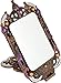 Ivenf Large Size Clouds & Castle Vintage Style Foldable Make-Up Metal Hand Mirror, Basso-Relievo Castle Pattern, Bronze & Pink