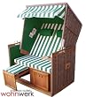 WOHNWERK! Zweisitzer Strandkorb Nordsee de Luxe Gr�n II Nur diesen Monat inkl. Schutzh�lle in dunkel gr�n!