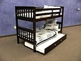 Bunk Bed Twin over Twin Mission style in Cappuccino with Twin Trundle