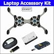 Ceivio 4 Pc. Accessory Kit for the Lenovo IdeaPad S10E Netbook - Includes Compact Folding Dual Fan USB Powered Cooling Pad, Wireless Optical Mouse, All-in-one Card Reader and Slim 4-port USB Hub