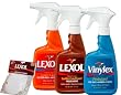 Lexol Leather Cleaner, Conditioner, and Vinylex 16.9 oz. Combo Pack with Sponge