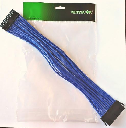 Vantacor 24 Pin Sleeved PSU Extension Cable (Blue)