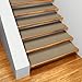 House, Home and More Set of 15 Skid-Resistant Carpet Stair Treads - Camel Tan - 8 Inches X 30 Inches