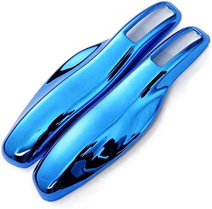 Weiling793 Chrome Blue Hard Plastic Keyless Remote Key Fob Flip Key Protection Case Cover Side Blades For Porsche 991 981 Cayenne Panamera