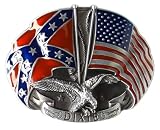 Dixe with Rebel Union Flags Belt Buckle