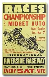 1961 Riverside Raceway Midget Racing Program Poster Print