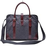 Gootium 40674 High Density Canvas Genuine Leather Tophandle Cross Body Bag