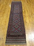 1'10 x 8'6 Red Hand Knotted Wool Sumak Runner Rug