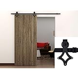 TMS TSQ09-Dark Black American Country Style Barn Wood Sliding Door Hardware Track Set