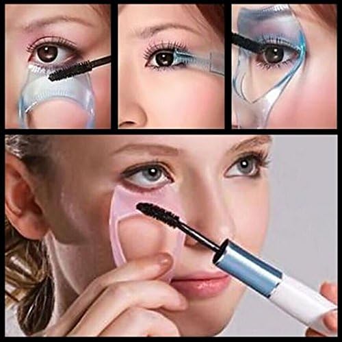Snowflat New 3in1 Pink Mascara Eyelashes Eye lash Comb Applicator Guide Card Make up Tool